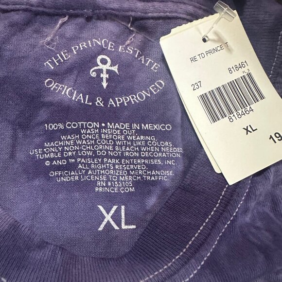NWT Prince & the Revolution Purple Rain Men's Purple Tye Dye T Shirt Size XL - Picture 2 of 3